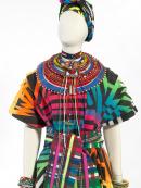 Bush Couture, Sydney (fashion house)
1982-94
Linda Jackson
Australian 1950-
Maasai Africa (1982-88) (detail)
cotton, lycra, plastic, metal, glass
National Gallery of Victoria, Melbourne
Purchased, Victorian Foundation for Living Australian Artists, 2010 

&copy; Linda Jackson