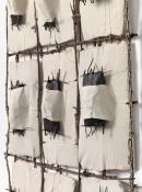 John Davis
Australia 1936-99
9 conversations (and 81 drawings) 1996
twigs, cotton thread, calico, bituminous paint
124.0 x 76.0 x 10.0 cm
Private collection, Melbourne
&copy; Penelope Davis & Martin Davis. Administered by VISCOPY, Australia