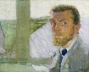Max Beckmann
German 1884-1950, worked in Holland 193-47, United States 1947-50
Self-portrait 1905 
(Selbstbildnis) 
oil on canvas
43.9 x 55.1 cm
St&auml;del Museum, Frankfurt am Main
Acquired in 1929

&copy; Max Beckmann/VG BILD-KUNST, Bonn. Licensed by VISCOPY, Australia