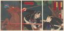 Toyohara KUNICHIKA
The actor Onoe Kikugoro V in the play The death of Shinohara Kunimoto in battle 1878 


colour woodblock (triptych)
(a-c) 36.0 x 72.5 cm (image) (overall)
(a-c) 36.4 x 72.5 cm (sheet) (overall)


National Gallery of Victoria, Melbourne
Purchased, 1993
AS5.a-c-1993



