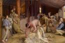 Tom ROBERTS
Shearing the rams 1890 


oil on canvas on composition board
122.4 x 183.3 cm


National Gallery of Victoria, Melbourne
Felton Bequest, 1932
4654-3



