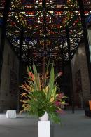 Flowers on display in the Great Hall, NGV International, in preparation for the opening of the Juan Davila exhibition in 2006.
&copy; National Gallery of Victoria, Melbourne