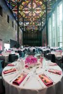 Tables set for the NGV Women's Association Spring lunch in the Great Hall, NGV International.
&copy; National Gallery of Victoria, Melbourne