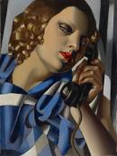 Tamara De Lempicka
Poland 1898-1980, emigrated to France 1918, worked in United States 1939-69, Mexico 1962-80
The telephone II (Le t&eacute;l&eacute;phone II) 1930
oil on wood panel
35.0 x 27.0 cm
Wolfgang Joop Collection, London
&copy; Tamara De Lempicka/ADAGP, Paris. Represented by VISCOPY, Sydney