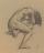 Seated female nude - bending