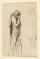 Study of hooded figure with hands to face