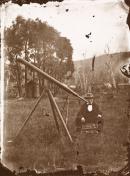 No title (Man and telescope)
