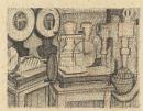 (Studies for The slicing machine shop)