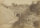 View of the railway tunnel through the big hill near Mount Herbert