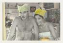 No title (Man and woman having Christmas lunch)