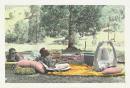 No title (Three women on picnic rugs)