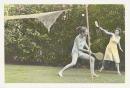 No title (Man and woman playing badminton)