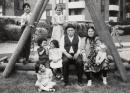 Mustafa and Zühre Yildirum from Turkey, caring for their grandchildren Nurahan and Tugay Gundogdu and other Turkish children. Warr Park, De Carle Street, Brunswick