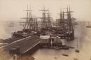 No title (Sailing ships at pier with railway, Williamstown)
