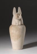 Canopic jar with lid representing Duamutef