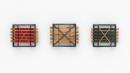 Three bamboo blind brooches