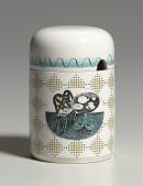 Afternoon tea pattern, covered preserve jar