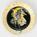 A feathered dancer, platter