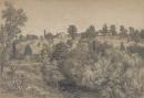 View of the Station Plenty, Port Phillip district (VI Distant view of station on hill with creek in foreground)