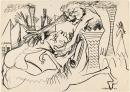Figure in factory chimney with beast