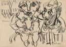 Soldier and prostitute with frog brooch