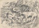 Romulus suckling the wolf with Remus