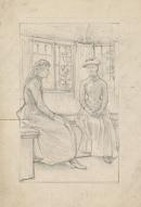 Two women on a window seat
