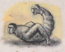 Drawing (Two-headed cocoon man)