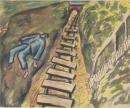 Figure by railway track