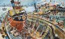 Tug boat in a boat