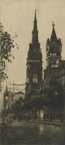 The Gothic Spire, in Collins Street. An evening effect
