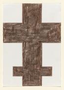 Untitled (Non-objective composition with overlapping brown oblongs)