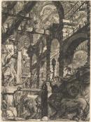 A Perspective of Roman arches, with two lions carved in relief...