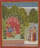 Krishna and Radha in a bower