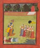 Krishna and Radha embracing