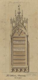 Design for a hymn board for St John's Church of England, Toorak