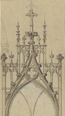 Fragment of a design for the chancel tablets at St John's Church of England, Toorak