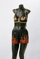 Sequenced bra top and hot pants