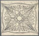 Small template for a panel (central star and pointed leaf motif)