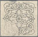 Small template for a panel (interlocking foliated scroll motif)