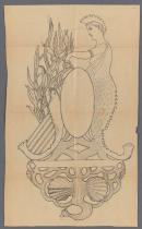 Template for a crest (marine motifs)