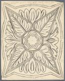 Template for a panel (central star and pointed leaf motif)