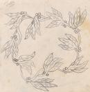 Template for a panel (berry and leaf circlet)