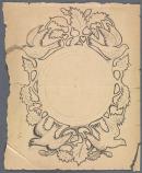 Template for a panel (bird, acorn and leaf circlet)