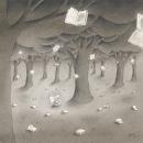 Books falling from the trees