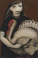 Girl holding turkey (Vera)