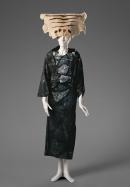 Architectural rock print outfit, and extinct hat, comprising jacket, top, skirt and hat