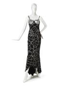 Scribble print dress, cuff and mask