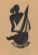 Bookplate: E.L. Thompson (Mermaid holding sail boat)