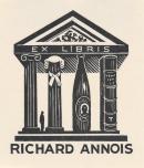 Bookplate: Richard Annois (Male figure in architectural setting...